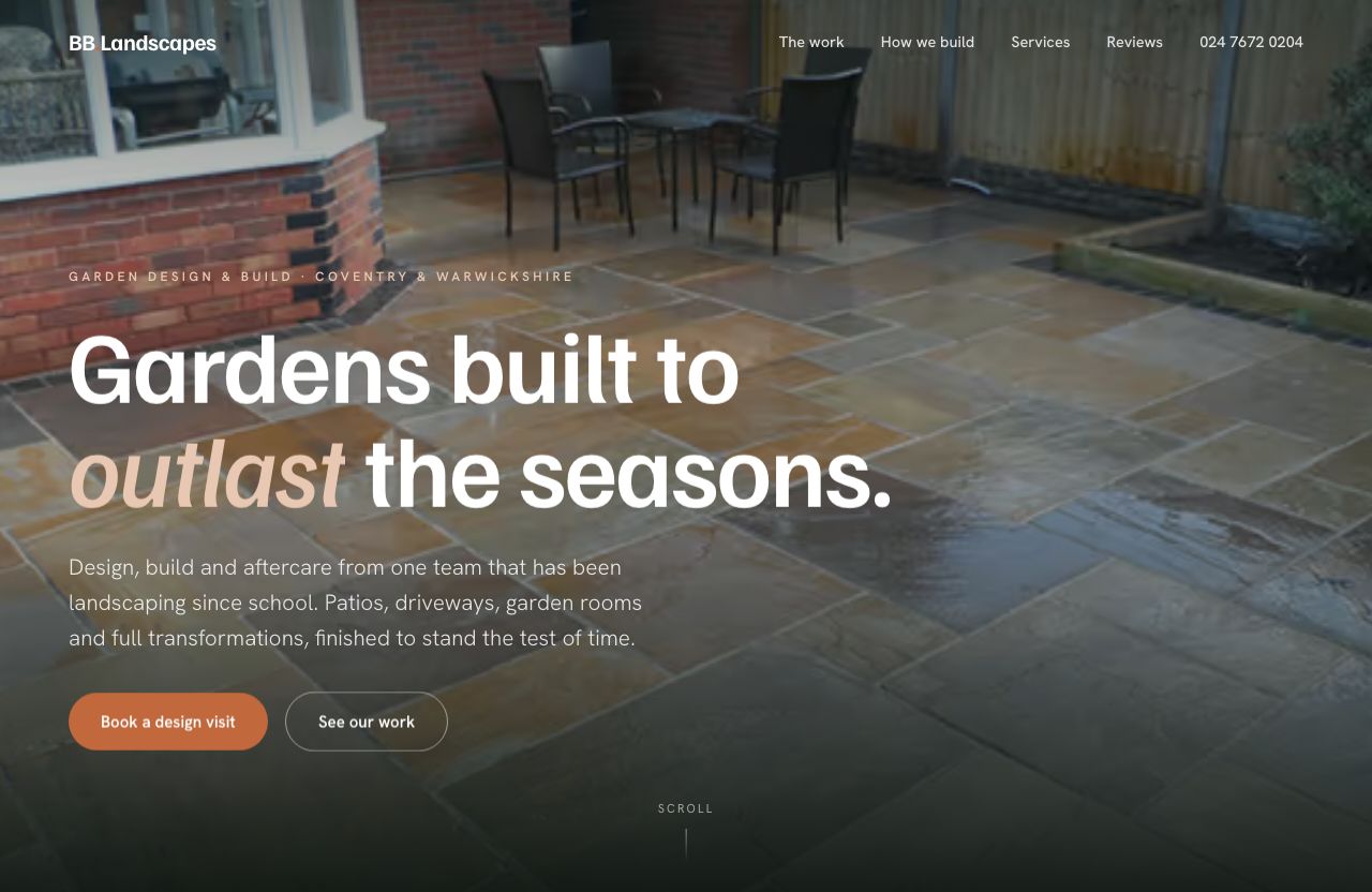 A landscaping website built by Dalley Digital