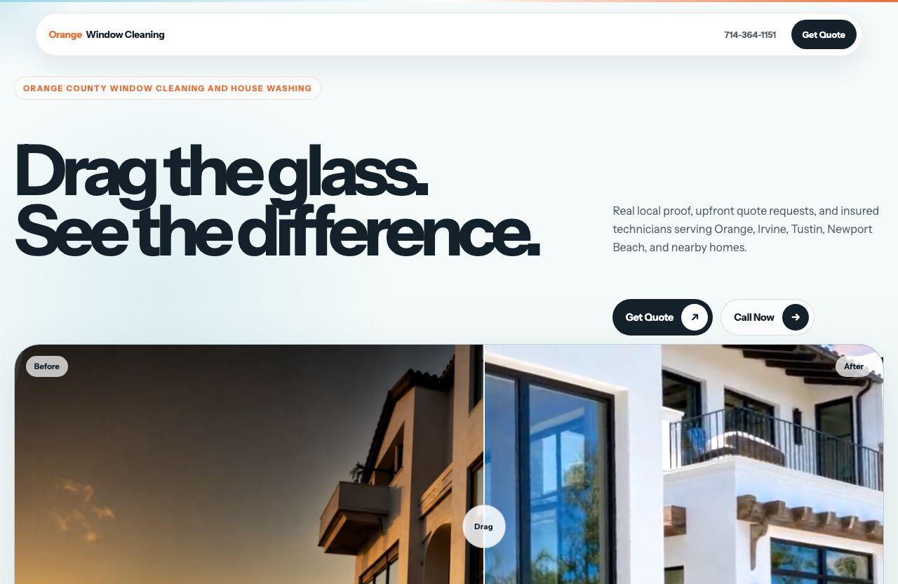 A window cleaning website built by Dalley Digital